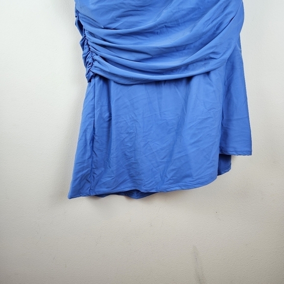 J. Crew Plus Ruched one-shoulder swim dress in Sail blue Size 24 - Picture 3 of 8